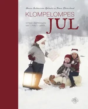 Omslag: "Klompelompes jul : strikk, inspirasjon, mat, pynt, gaver" av Hanne Andreassen Hjelmås