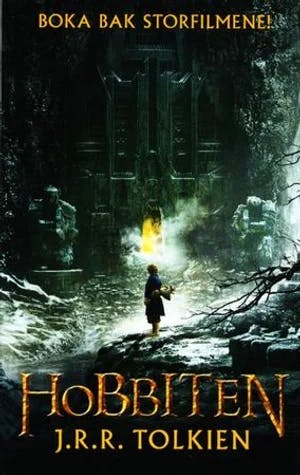 Omslag: "Hobbiten, eller Fram og tilbake igjen" av John Ronald Reuel Tolkien